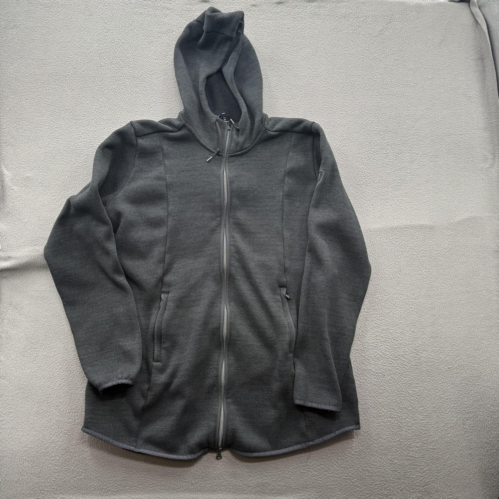 Kuhl Hoodie Womens XL Gray Full Zip Fleece Jacket Pockets Hiking Outdoor Trail